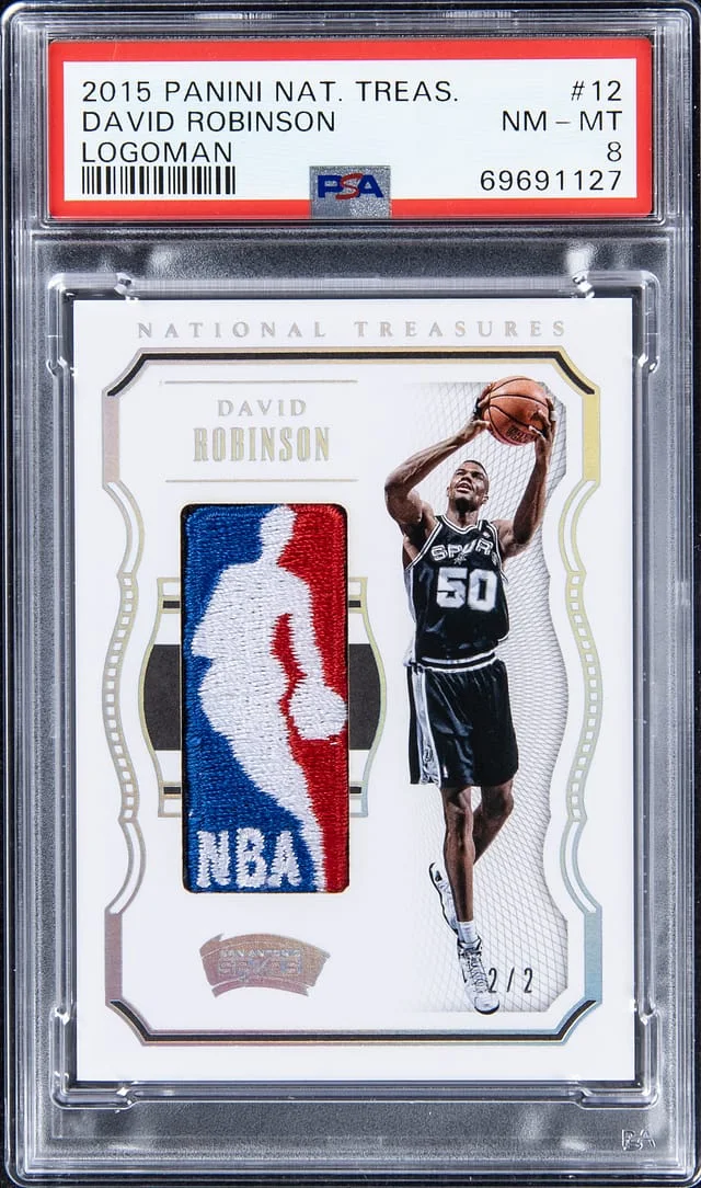 2015-16 Panini National Treasures David Robinson Logoman #12 card image