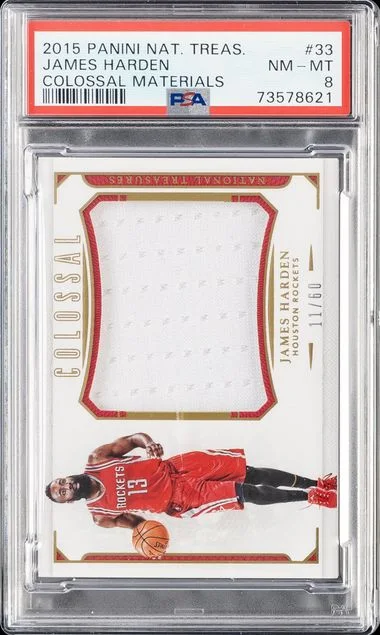 2015-16 Panini National Treasures James Harden Game-Worn Colossal Materials #33 card image
