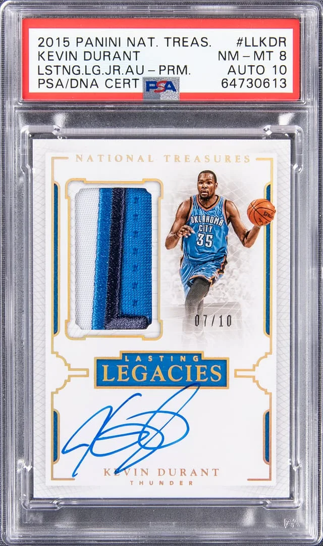 2015-16 Panini National Treasures Kevin Durant Lasting Legacies Prime #LL-KDR card image