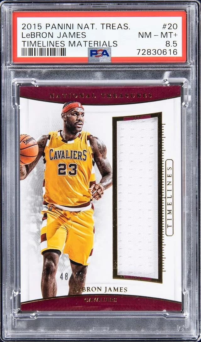 2015-16 Panini National Treasures LeBron James Timelines Materials #20 card image