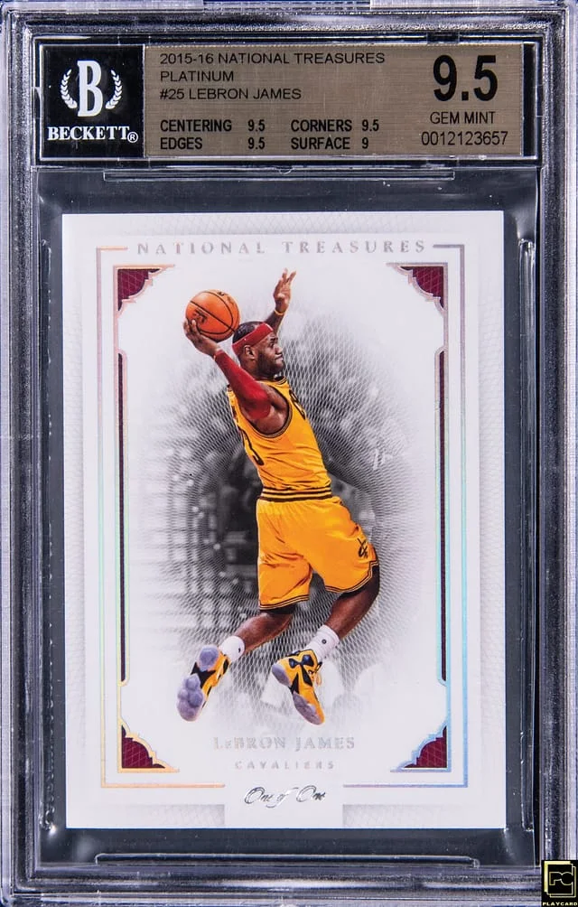 2015-16 Panini National Treasures LeBron James Platinum #25 card image