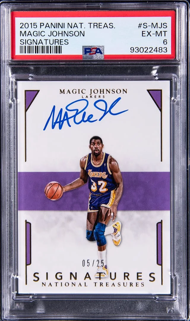 2015-16 Panini National Treasures Magic Johnson Signature #S-MJS card image