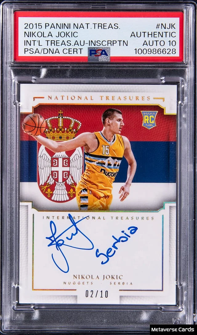 2015-16 Panini National Treasures Nikola Jokic International Treasures Autograph Inscription #IT-NJK card image