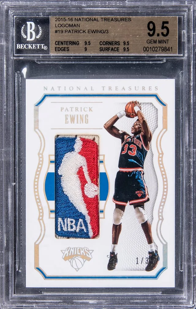 2015-16 Panini National Treasures Patrick Ewing Logoman #19 card image