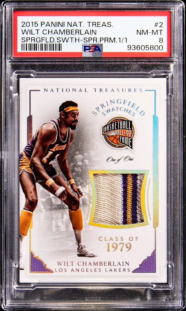 2015-16 Panini National Treasures Wilt Chamberlain Springfield Swatches #2 card image