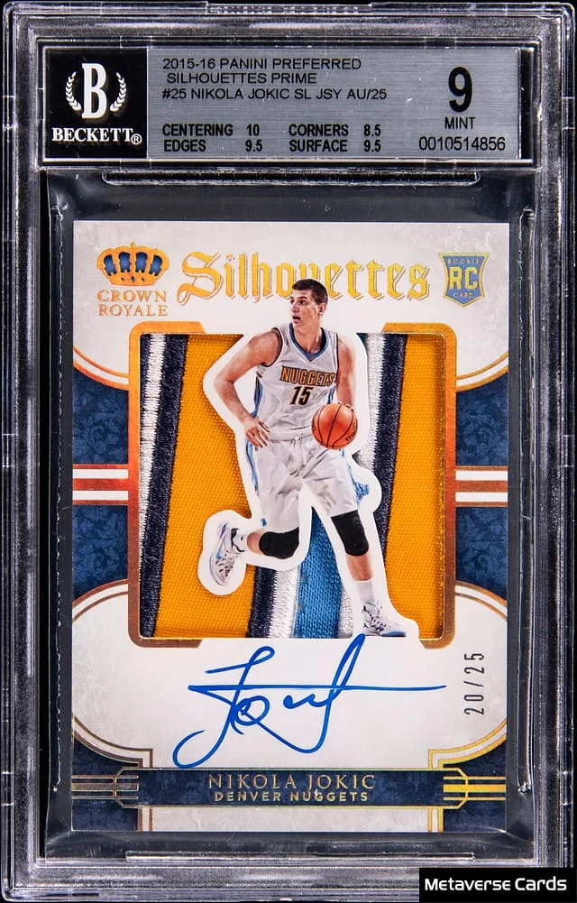 2015-16 Panini Nikola Jokic Preferred Silhouettes Prime Patch Autograph #25 card image