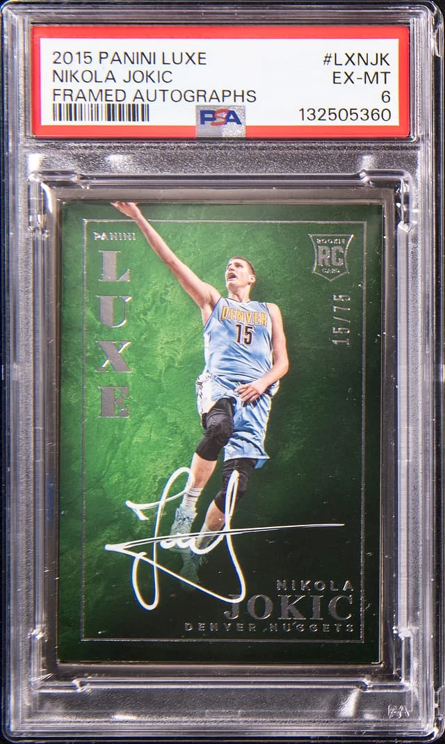 2015-16 Panini Nikola Jokic Luxe Framed Autograph #LX-NJK card image