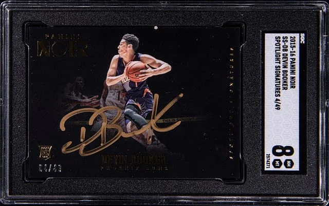 2015-16 Panini Noir Devin Booker Spotlight Signatures #SS-DB card image