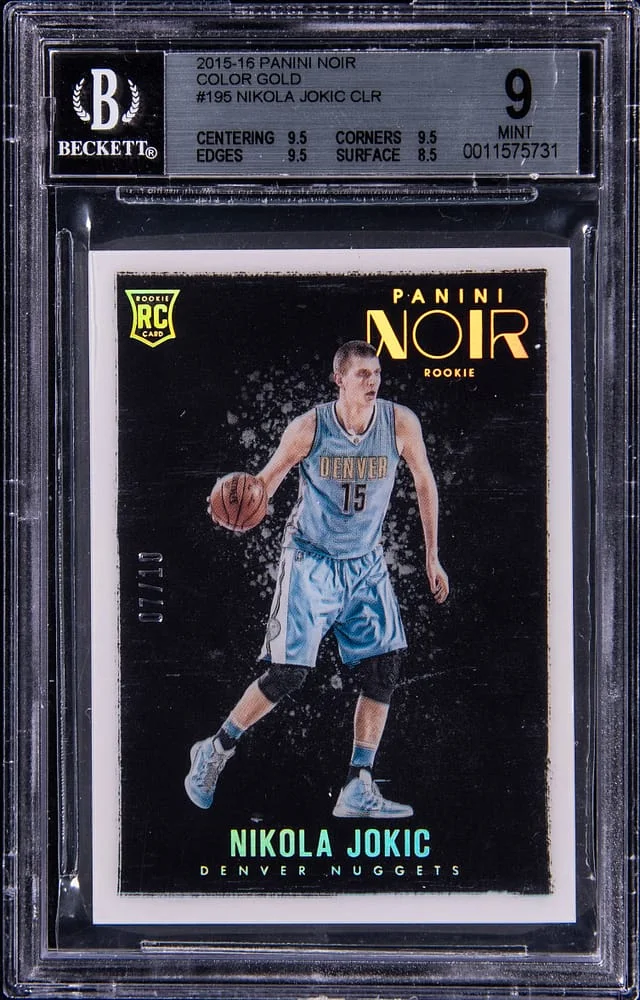 2015-16 Panini Noir Nikola Jokic Color Gold #195 card image