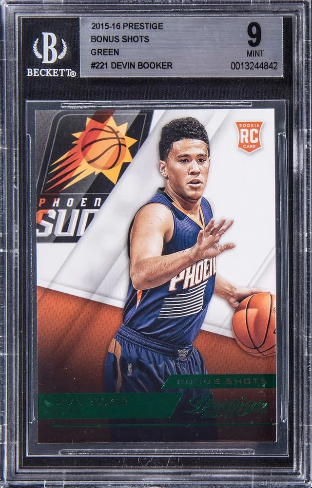 2015-16 Panini Prestige Devin Booker Bonus Shots Green #221 card image