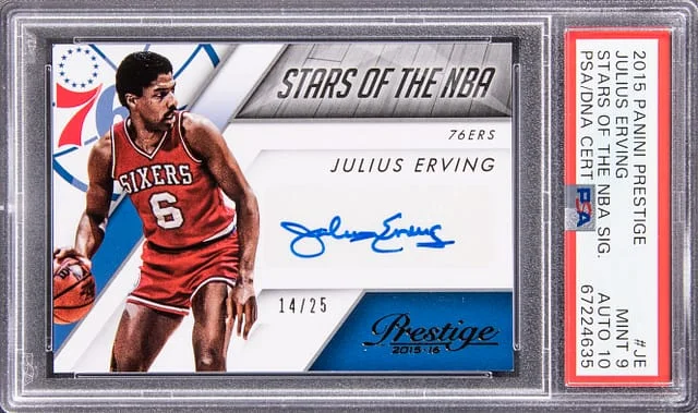 2015-16 Panini Prestige Julius Erving Stars of the NBA Signatures #NBA-JE card image