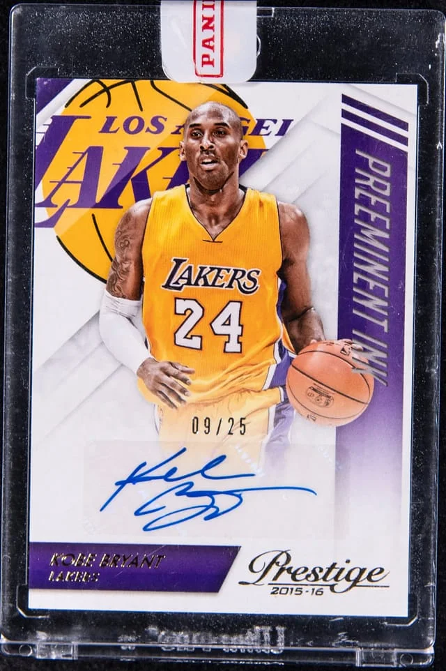 2015-16 Panini Prestige Kobe Bryant Preeminent Ink #PI-KB card image