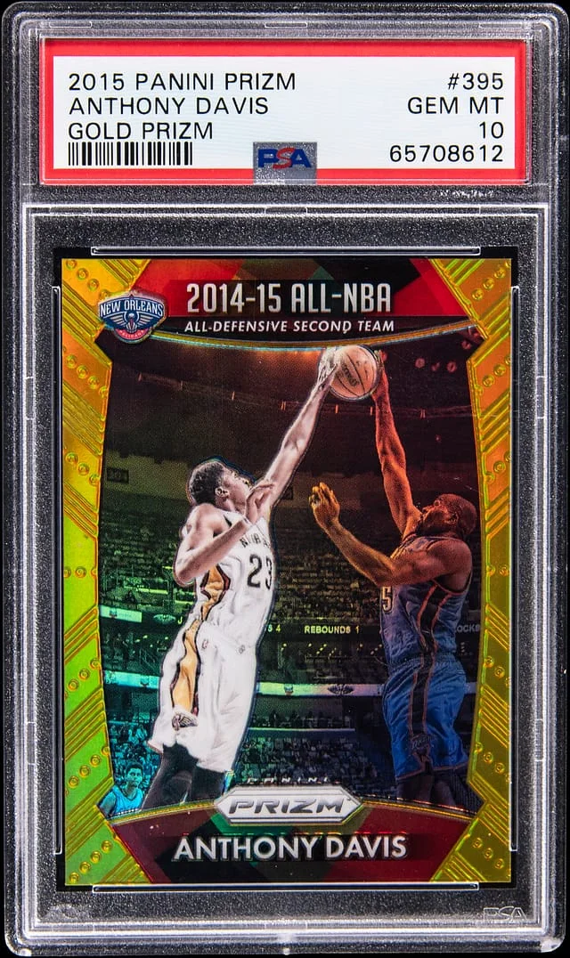 2015-16 Panini Prizm Anthony Davis Gold Prizm #395 card image