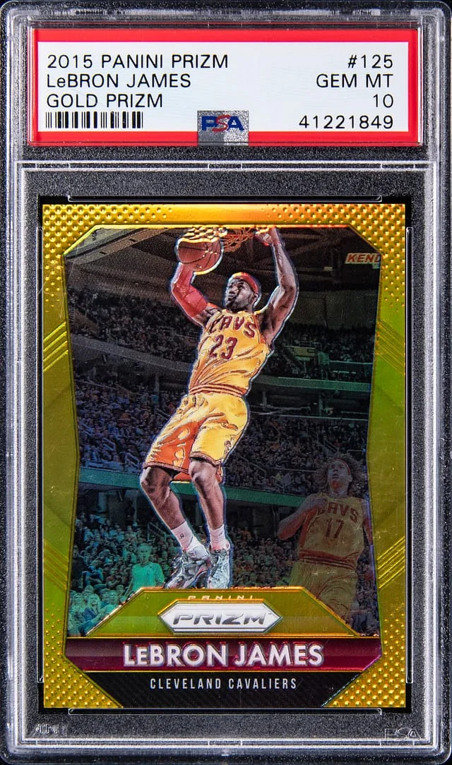 2015-16 Panini Prizm LeBron James Gold Prizm #125 card image
