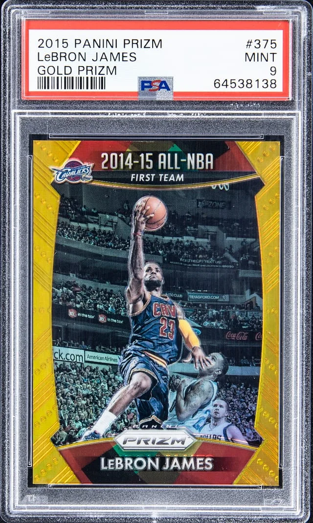 2015-16 Panini Prizm LeBron James Gold Prizm #376 card image