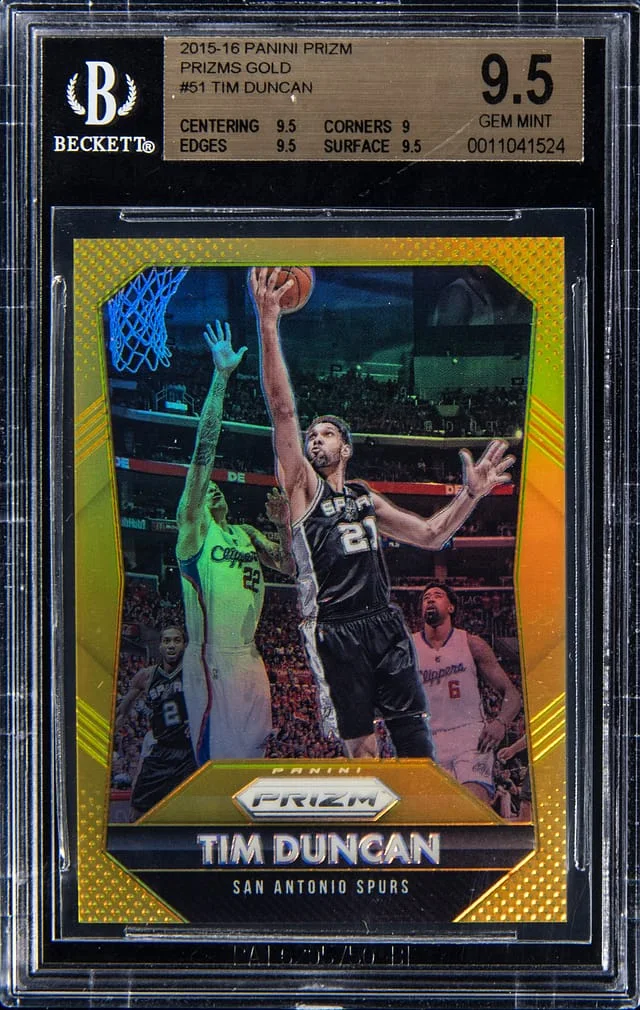 2015-16 Panini Prizm Tim Duncan Gold Prizm #51 card image