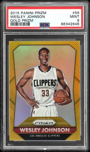 2015-16 Panini Prizm Wesley Johnson Gold Prizm #59 card image