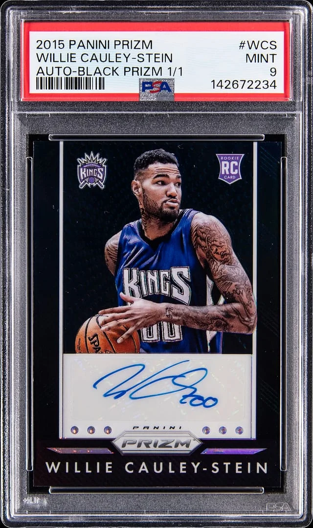 2015-16 Panini Prizm Willie Cauley-Stein Autograph Black Prizm #P-WCS card image
