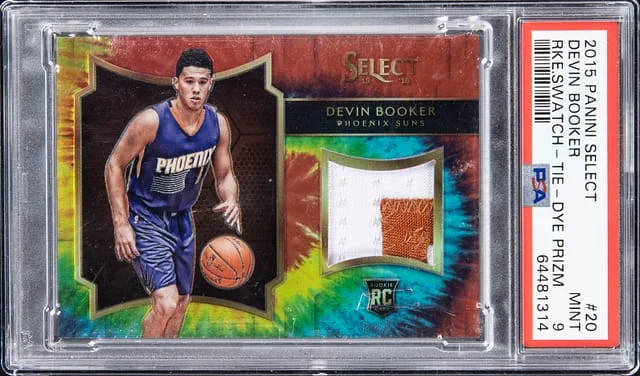 2015-16 Panini Select Devin Booker Swatch Tie Dye Prizm #20 card image