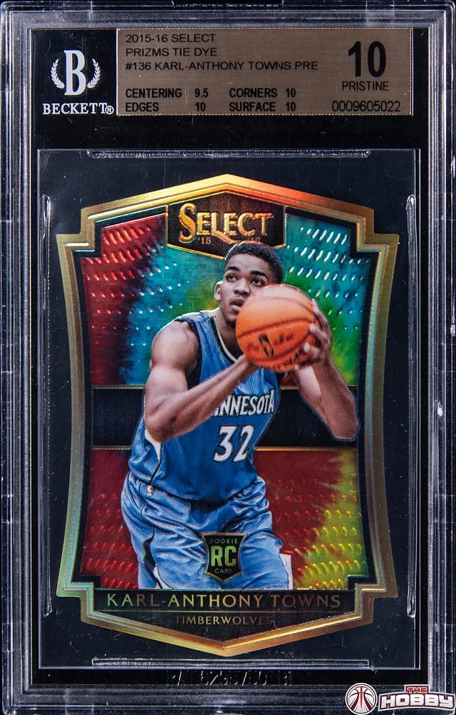2015-16 Panini Select Karl-Anthony Towns Tie-Dye Prizm #136 card image