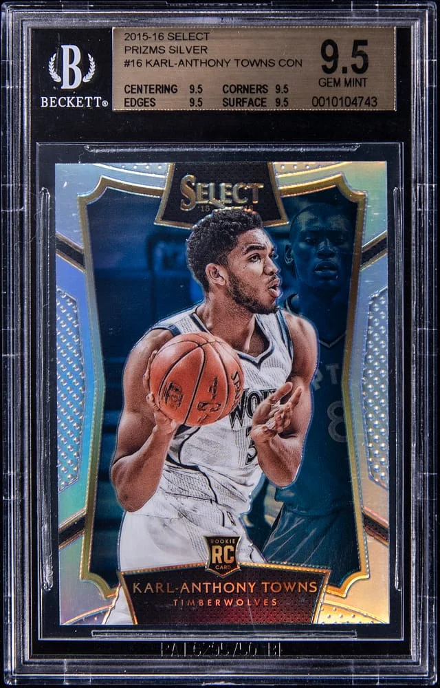 2015-16 Panini Select Karl-Anthony Towns Silver Prizm #16 card image