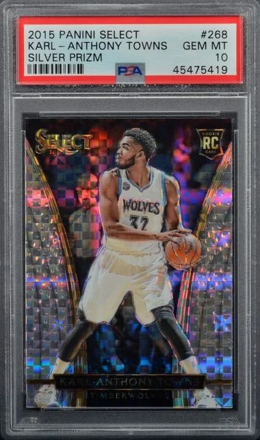 2015-16 Panini Select Karl-Anthony Towns Silver Prizm #268 card image