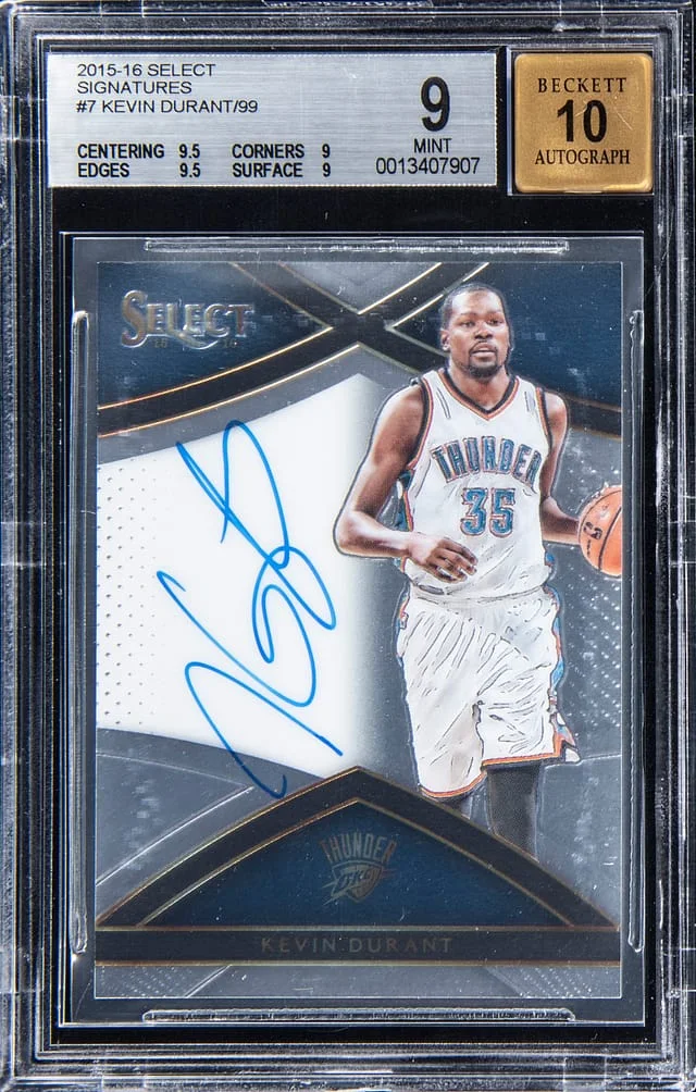 2015-16 Panini Select Kevin Durant Signatures #7 card image