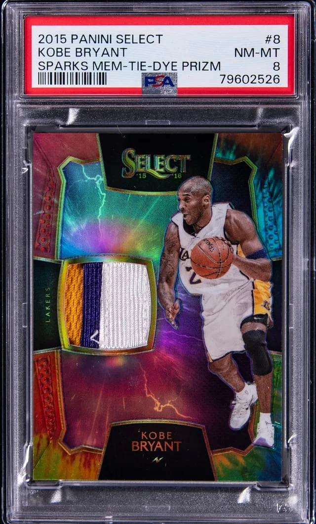 2015-16 Panini Select Kobe Bryant Sparks Memorabilia Tie-Dye Prizm #8 card image