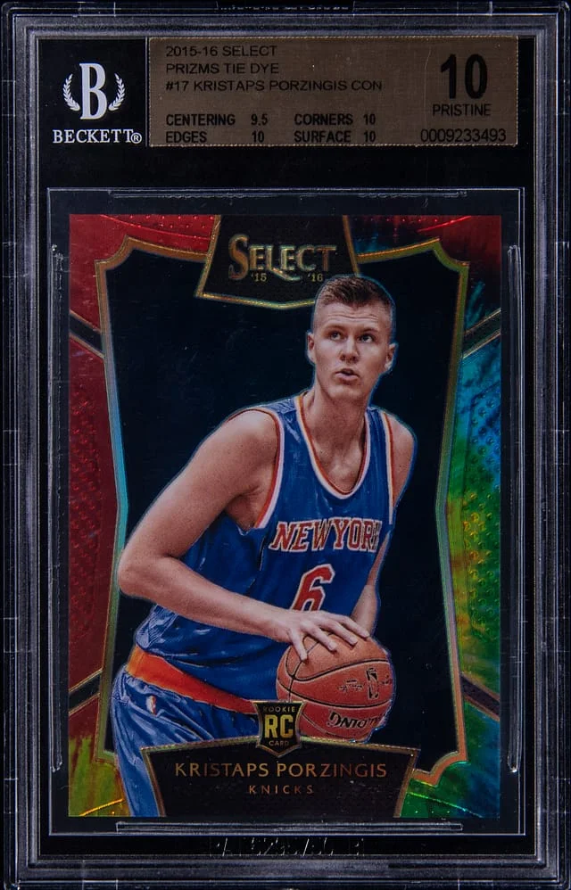 2015-16 Panini Select Kristaps Porzingis Orange Prizm #17 card image
