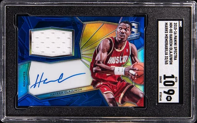 2015-16 Panini Spectra Hakeem Olajuwon Marks Memorabilia #MM-HO card image