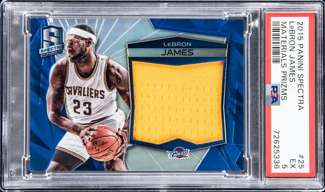 2015-16 Panini Spectra LeBron James Materials Blue Prizm #25 card image