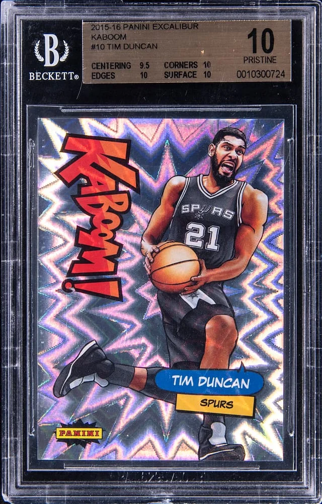 2015-16 Panini Tim Duncan Excalibur Kaboom #10 card image