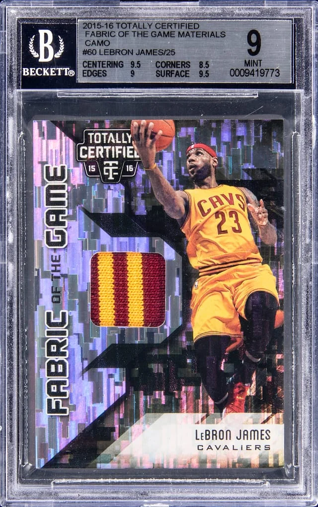 2015-16 Totally Certified Fabric of The Game Materials Camo LeBron James #60 card image