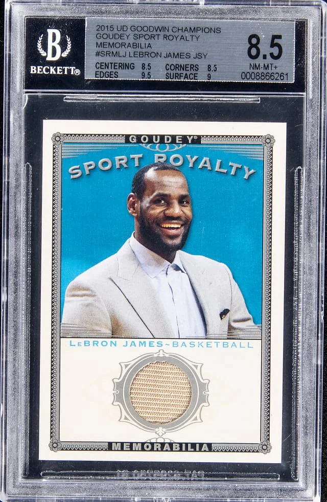 2015-16 UD Goodwin Champions Goudey Sport Royalty Memorabilia LeBron James #SRM-LJ card image