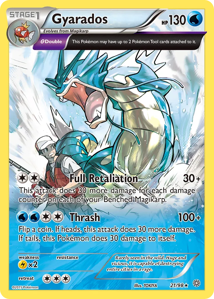 2015 Ancient Origins Gyarados #21/98 Rare Holo card image