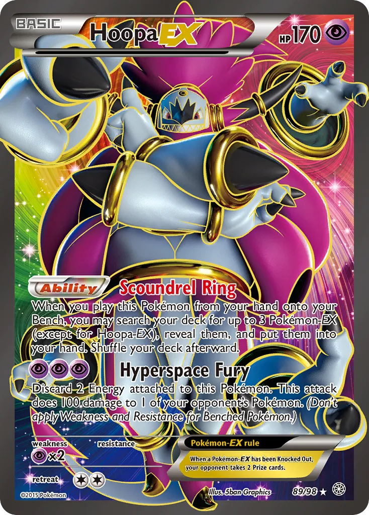 2015 Ancient Origins Hoopa-EX #89/98 Rare Ultra card image