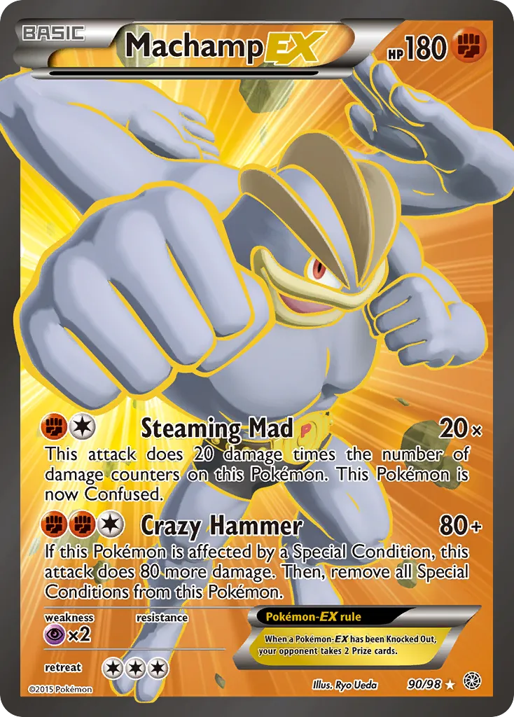2015 Ancient Origins Machamp-EX #90/98 Rare Ultra card image