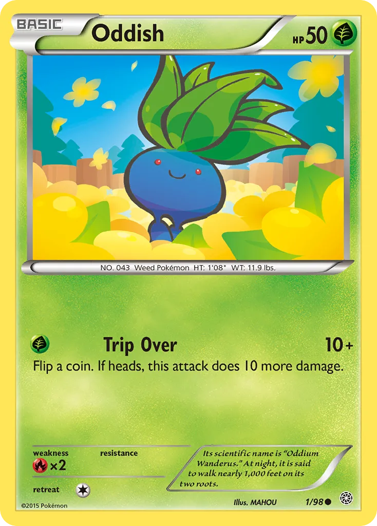 2015 Ancient Origins Oddish Common #01/98 Common card image