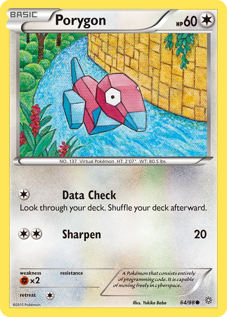 2015 Ancient Origins Porygon Common #64/98 Common card image
