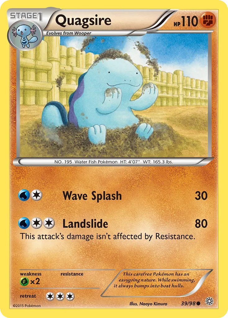 2015 Ancient Origins Quagsire #39/98 Common card image