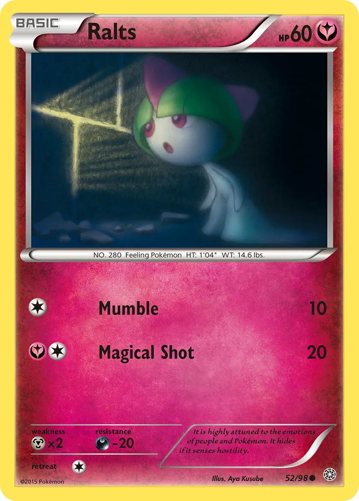 2015 Ancient Origins Ralts Common #52/98 Common card image