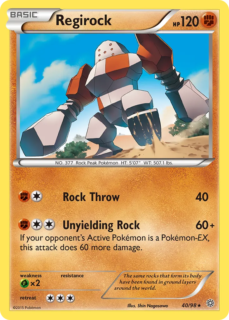 2015 Ancient Origins Regirock Rare #40/98 Rare card image