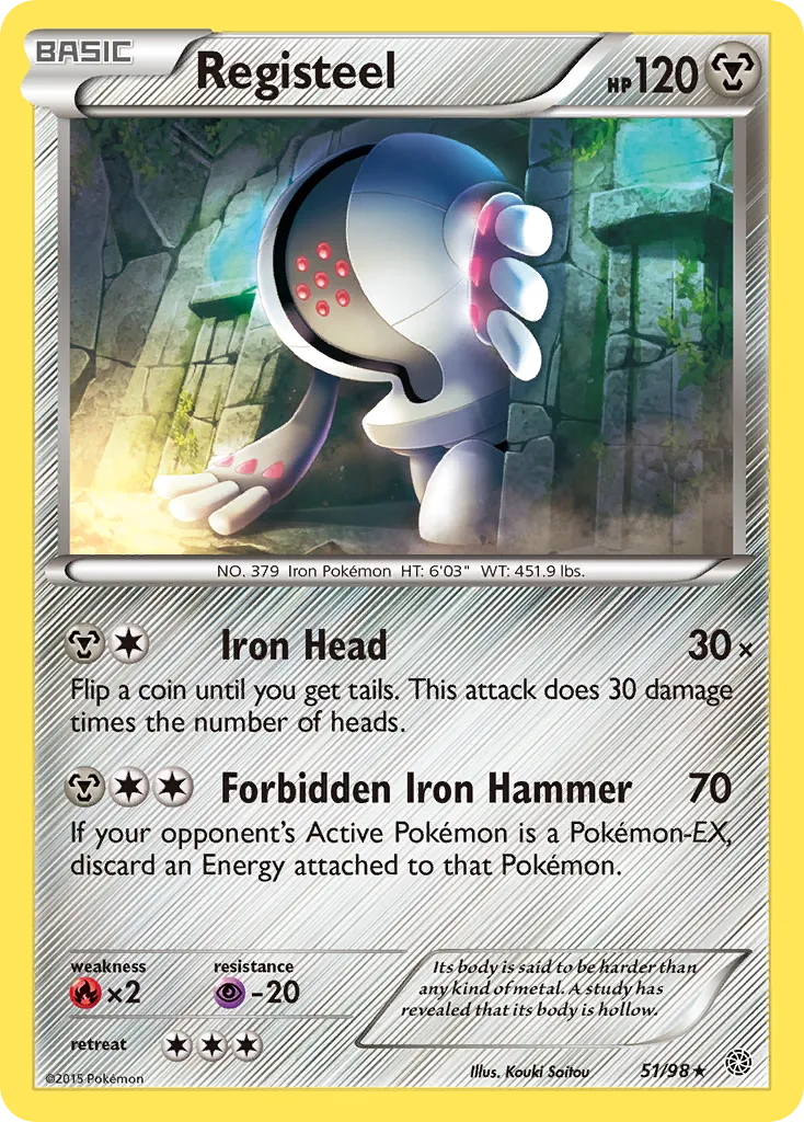 2015 Ancient Origins Registeel Rare #51/98 Rare card image
