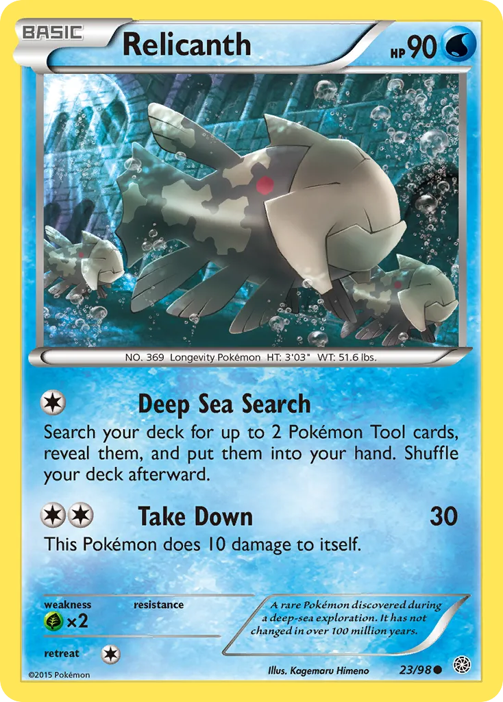 2015 Ancient Origins Relicanth Common #23/98 Common card image