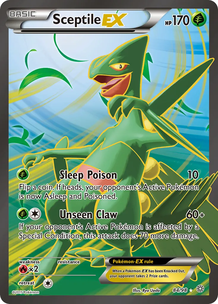 2015 Ancient Origins Sceptile-EX #07/98 Rare Holo EX card image