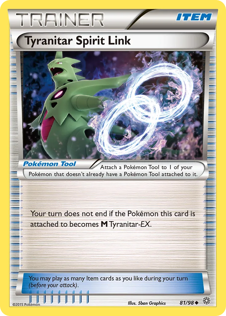 2015 Ancient Origins Tyranitar Spirit Link #81/98 Uncommon card image