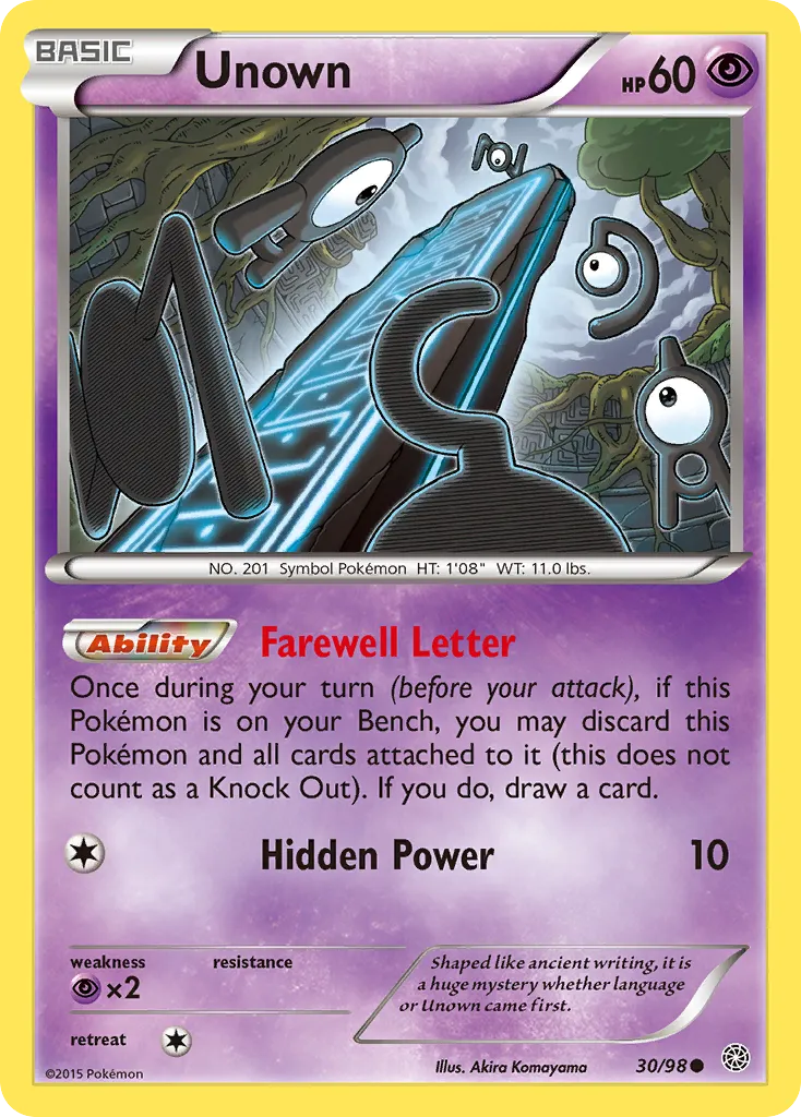 2015 Ancient Origins Unown #30/98 Common card image