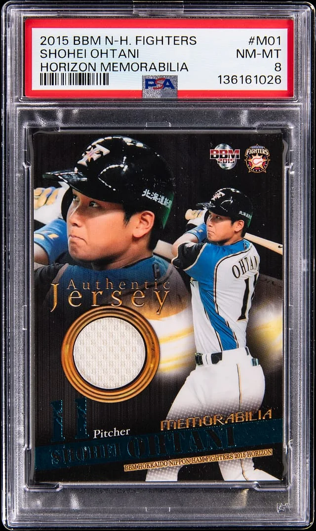 2015 BBM N-H Fighters Horizon Memorabilia Shohei Ohtani #M01 card image