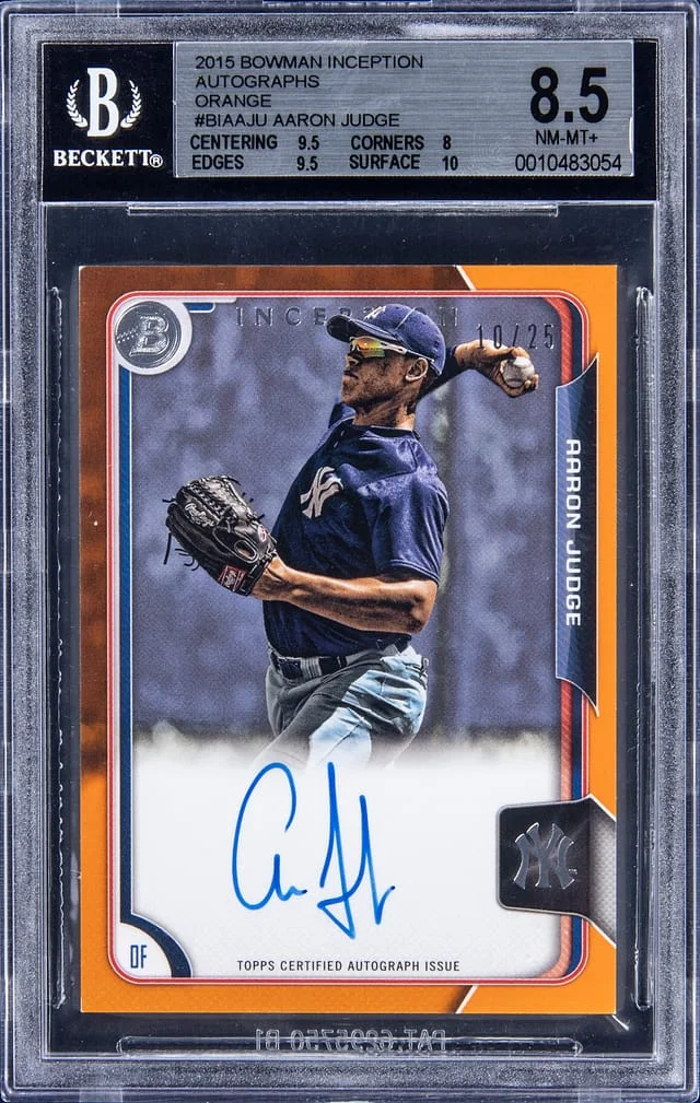 2015 Bowman Aaron Judge Inception Autographs Orange #BIA-AJU card image