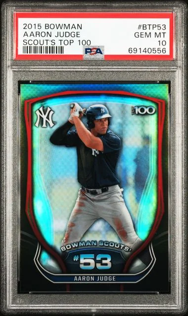 2015 Bowman BTP-53 Aaron Judge Scout's Top #100 card image